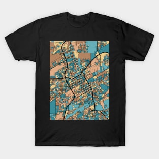 Birmingham Map Pattern in Mid Century Pastel T-Shirt